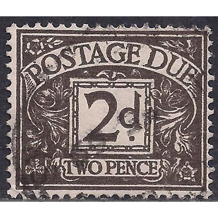 GB 1959 QE2 2d Agate Postage Due used Wmk 179 SG D59 ( 57 )