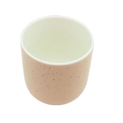 Pink Mug Ceramic 9 CM with Black Dots & Antique Gold Handle Tableware Gift Home