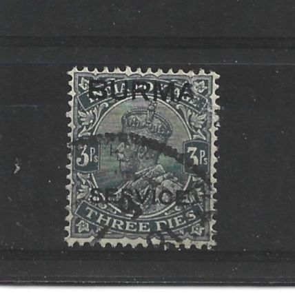 Burma.O1 3p Slate.Fine Used.Jul25c