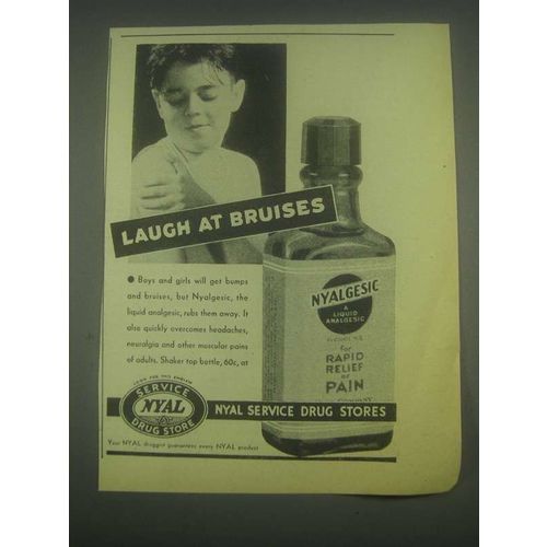 1932 Nyal Nyalgesic Ad - Laugh at Bruises
