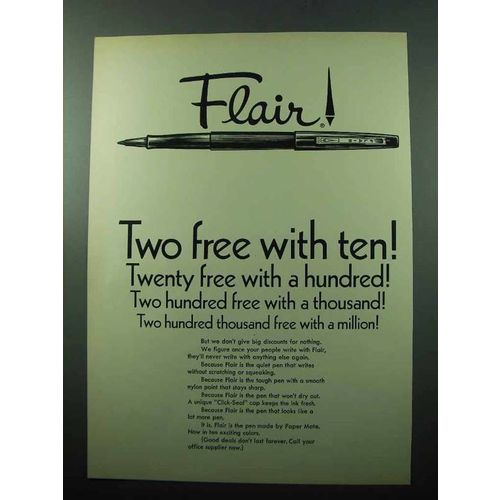 1969 Paper Mate Flair Pen Ad