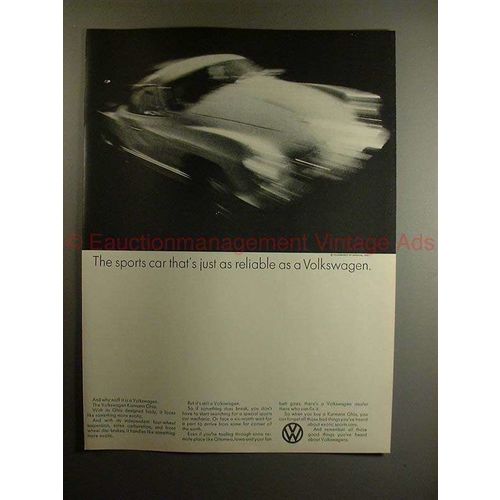 1969 Volkswagen Karmann Ghia Car Ad - Just as Reliable!