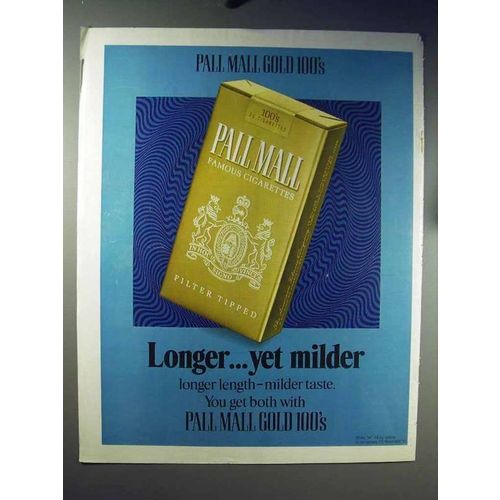 1971 Pall Mall Cigarettes Ad - Longer Yet Milder