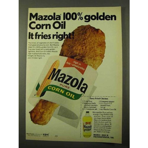 1971 Mazola Oil Ad - Tasty Fried Chicken Recipe