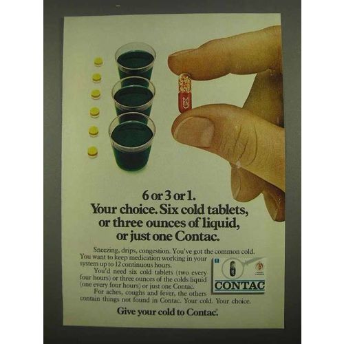 1974 Contac Medicine Ad - 6 or 3 or 1