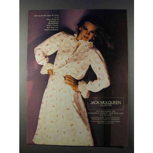 1980 Jack Mulqueen Silk Crepe de Chine Ad