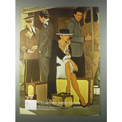 1980 Hanes Pantyhose Ad - Gentlemen Prefer Hanes