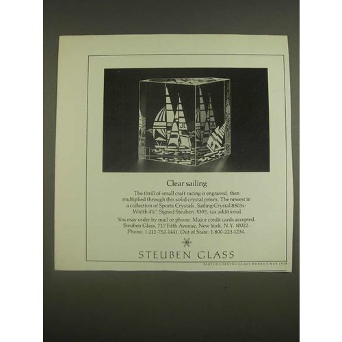 1985 Steuben Glass Ad - Sailing Crystal 8503s - Clear Sailing