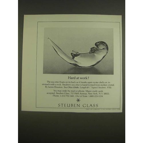 1985 Steuben Glass Ad - Sea Otter 8368s - Hard at Work?