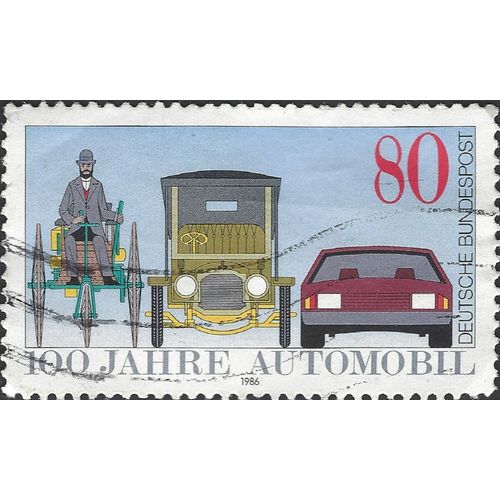 GERMANY, ROAD, 100 years of automobiles, blue 1986, 80pf