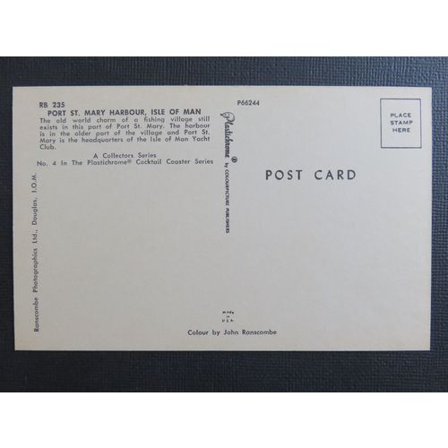 Port St Mary Harbour, Isle of Man Cocktail Coaster Postcard