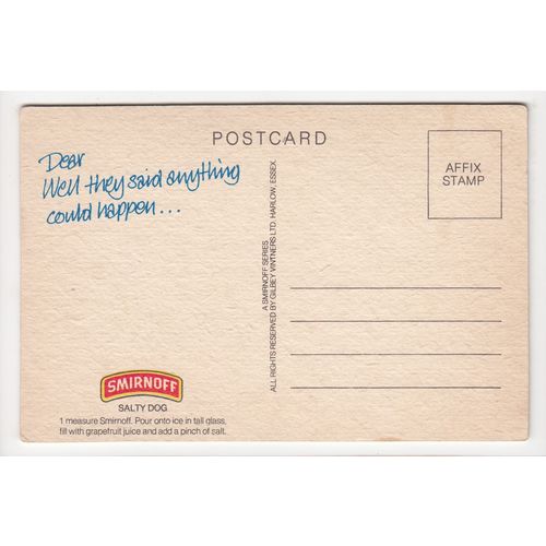 Salty Dog Smirnoff Vodka Advertising Postcard