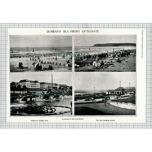 X1836) Durban Sea Front South Africa - 1932 Cutting