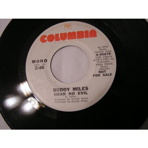 Buddy Miles Promo 45-HEAR NO EVIL STEREO/MONO