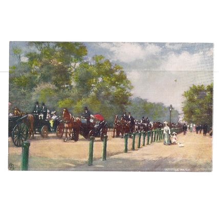 HYDE PARK, London. unused antique postcard by Raphael Tuck. Oilette. vgc =