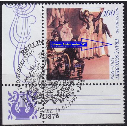 GERMANY BUND [1997] MiNr 1895 F6 ( O/used ) [01] Plattenfehler