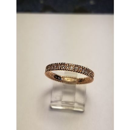 Iris Wedding Band 18K Rose Gold AAA CZ Eternity