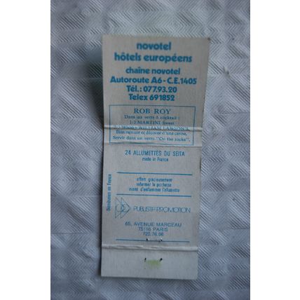 Matchbook Cover Novotel - Martini ref.2