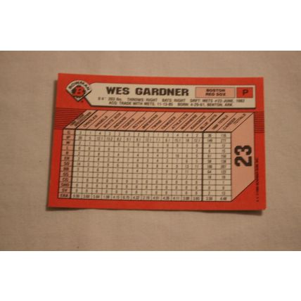 Wes Gardner 1989 Bowman TIFFANY NO. 23