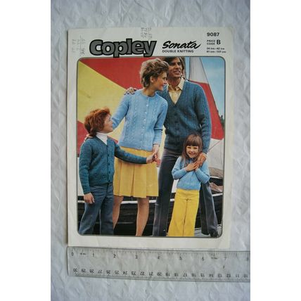 1976 Copley 9087 family cardigans, DK