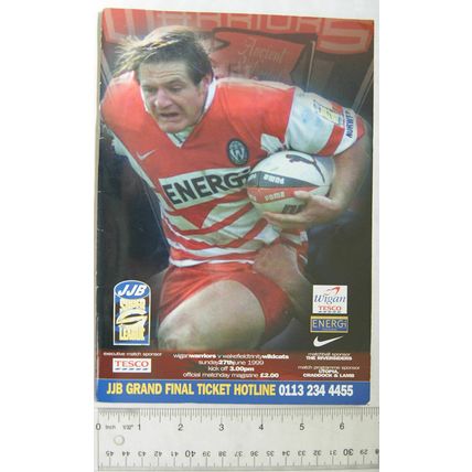 1999 programme Wigan Warriors v. Wakefield Trinity Wildcats