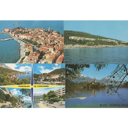 Bled Gorenjska Podgora Porec Rabac 4x Yugoslavia Postcard s