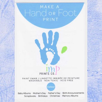 New Baby Boy Blue Girl Pink Handprint Footprint Paint Wipe Kit Set + A4 Canvas