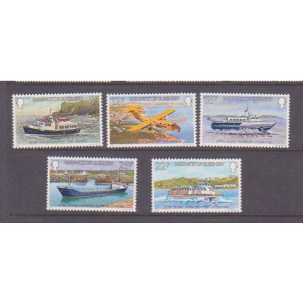 GUERNSEY 1981 TRANSPORT SET 5 VALS SG 240 / 244 U/M MINT #3
