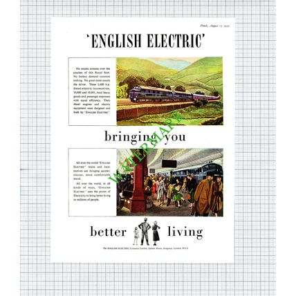 English Electric Trains Locomotives / Imperial Leather Advert - 1951 Cutting