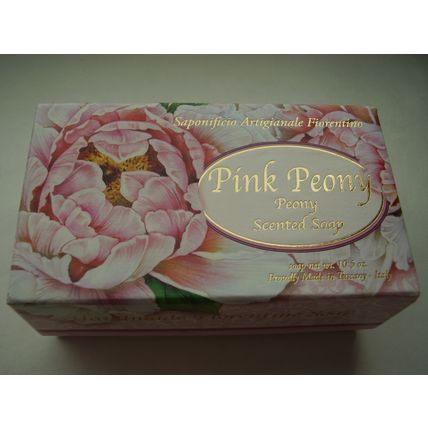 New unused Handmade Florentine Scented Soap Pink Peony 300g Box Italian Gift Box