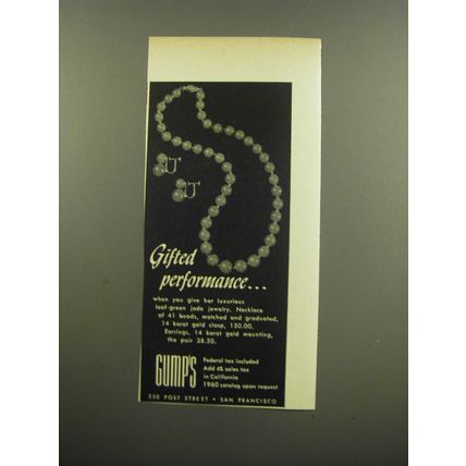 1959 Gump's Jewelry Advertisement - Gifted performance