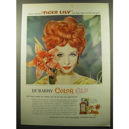 1959 Du Barry Color Glo Hair Coloring Ad - You'll be wild about Tiger Lily