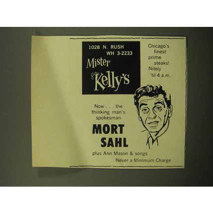 1959 Mister Kelly's Nightclub Ad - Mort Sahl