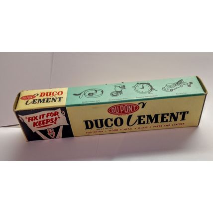 Vintage DuPont Duco Household Cement Unused - Great Mid Century Graphics!