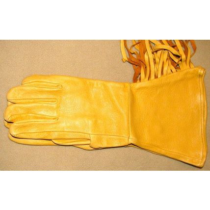 Western Fringed Deerskin Gloves Gauntlet Style sz.ladies med