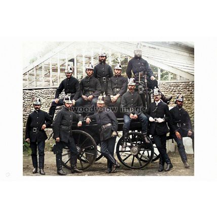 iwc075 - Sandown Fire Brigade & Engine. c1910 , Isle of Wight - print 6x4