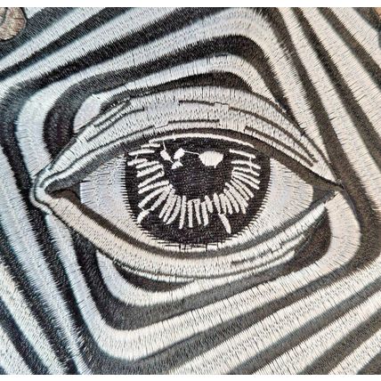 Large Eye Optical Illusion Iron On Patch Motif Embroidered 27 cm x 35 cm P045