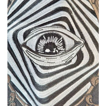 Large Eye Optical Illusion Iron On Patch Motif Embroidered 27 cm x 35 cm P045