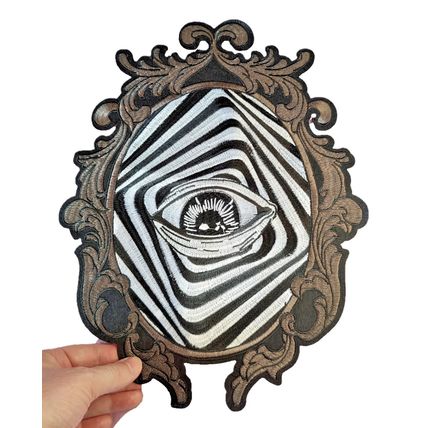 Large Eye Optical Illusion Iron On Patch Motif Embroidered 27 cm x 35 cm P045