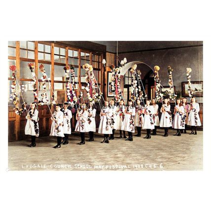 ptc6063 - Yorks - Lydgate Council School 1908 May Day Celebrations - print 6x4