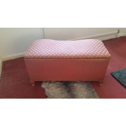Vintage 1950's Large Wicker Look Blanket Box
