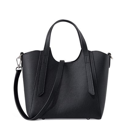 Women Genuine Leather Shoulder Bags Purses and Handbags Black