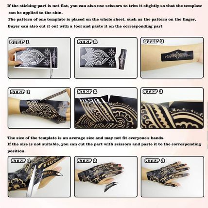 Xmasir Pack of 24 Sheets Henna Tattoo Stencil Kit/Temporary Tattoo Templates