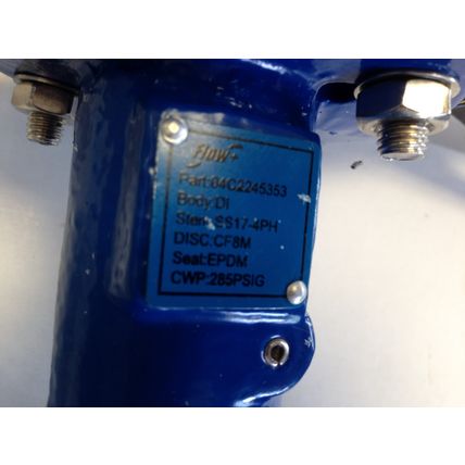 NEW FLOW 04C2245353 MANUAL 4" BUTTERFLY VALVE, CF8M, EPDM, SS17-4PH A395,FI