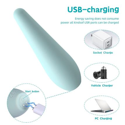 Magnetic USB Rechargeable Silicone Vibrating Massager Waterproof Compact Multi S