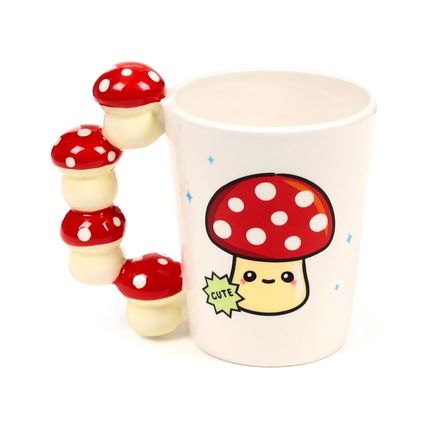 Mushroom Mug with Mushroom Shaped Handle 12.5 CM Ceramic Gift Tableware Boxed