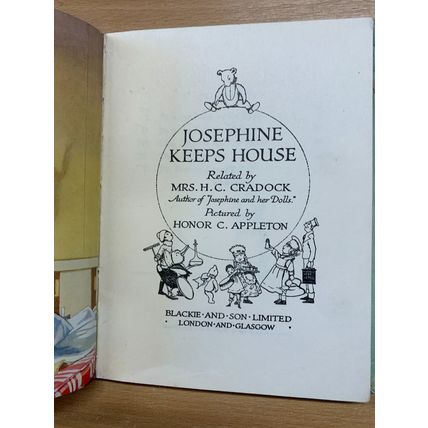 VINTAGE MRS CRADOCK "JOSEPHINE KEEPS HOUSE" APPLETON ART FICTION HB BOOK (P3)