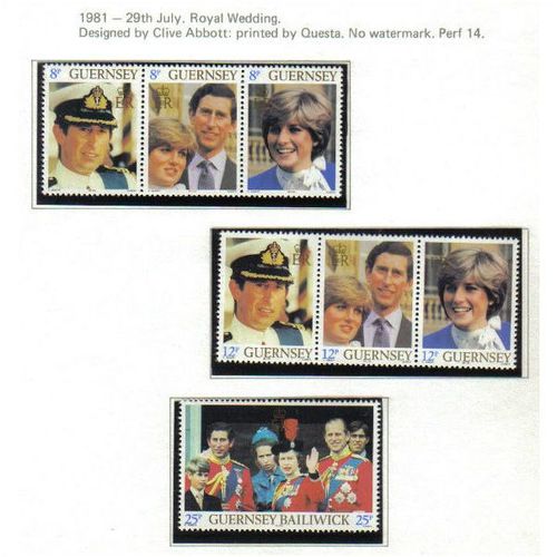1981 GB GUERNSEY ROYAL WEDDING SET UMM SG232-238