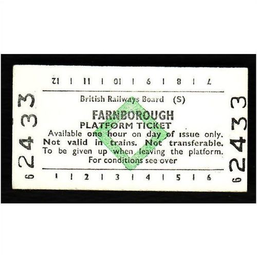 Railway Platform Ticket FARNBOROUGH BRB(S) Green Diamond Edmondson