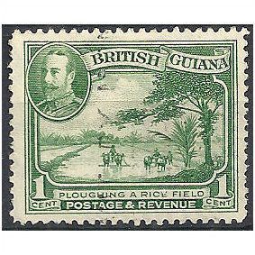 British Guiana 1934 SG288 1c Green Very Fine Used...